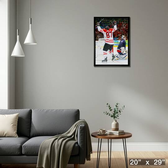 Sidney Crosby Team Canada Framed 20" x 29" Golden Goal Celebration Canvas